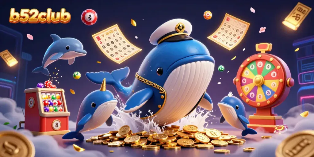 Engage in thrilling games at b52club with vibrant colorful elements and playful characters.
