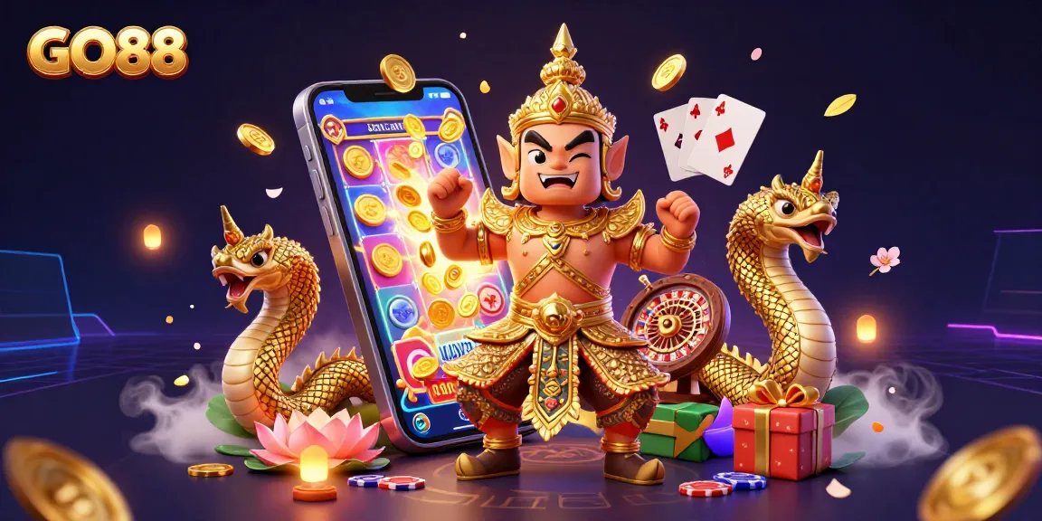 GO88 offers thrilling wins with 3D characters and dynamic game elements celebrating casino excitement.